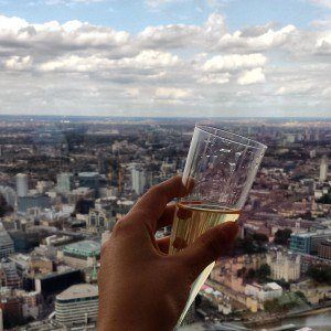 champagne at the top of the shard