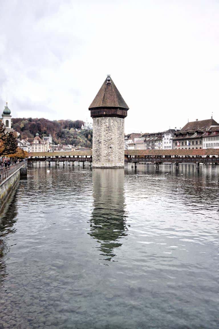 chapel bridge and water tower in lucerne