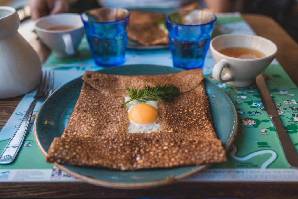galette with an egg