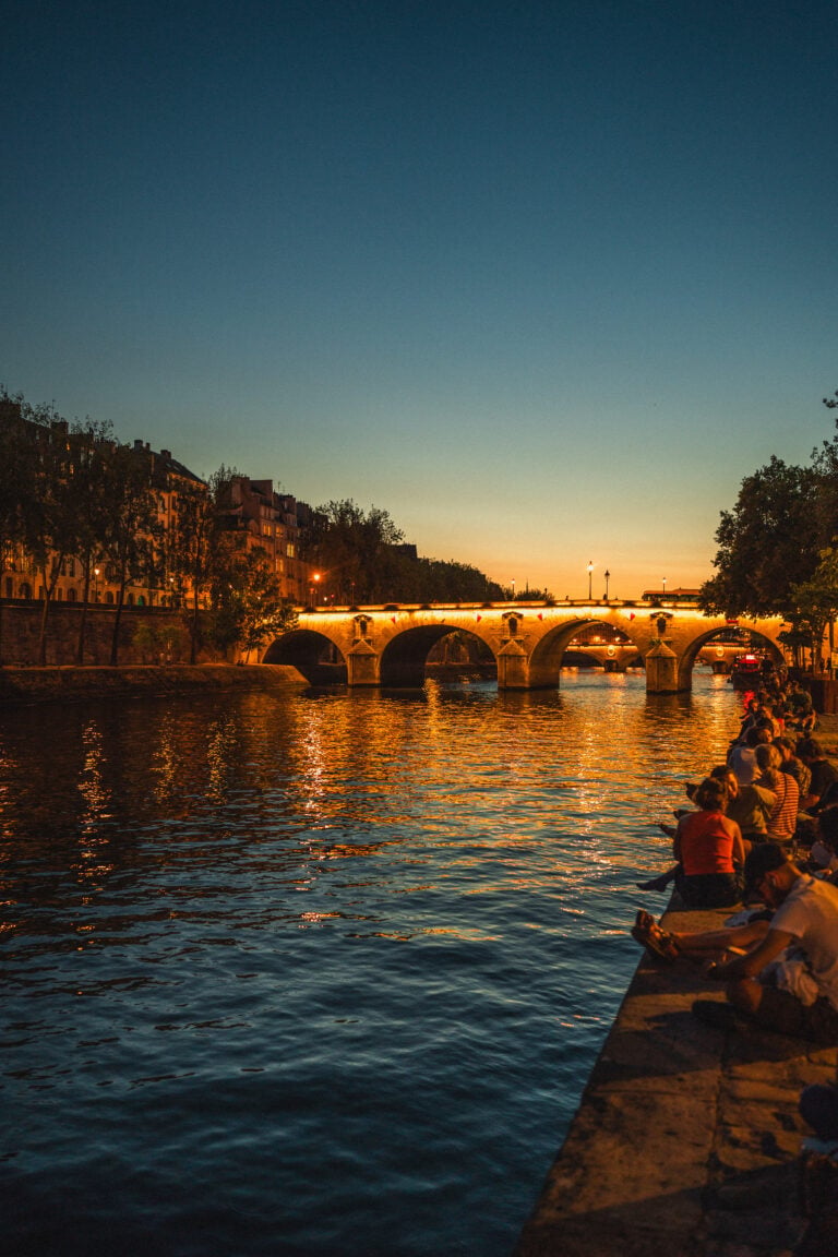 picnic in paris after sunset