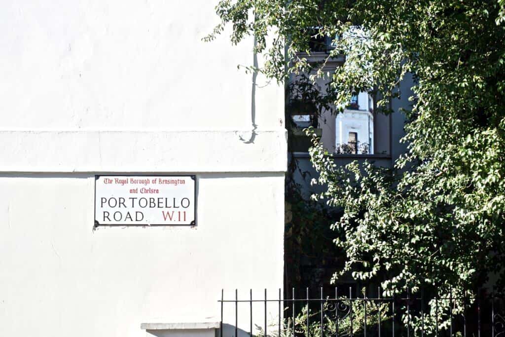 portobello road market finding vintage london england, uk