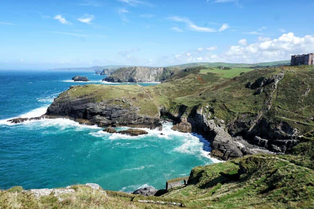 Tintagel Castle: North Cornwall Coast, Southwest England, Home to a medieval settlement and legendary seat of king arthur