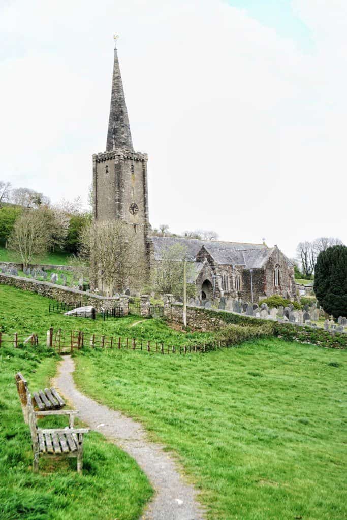 Crooked spire of Ermington Church, Devon, South Hams, England