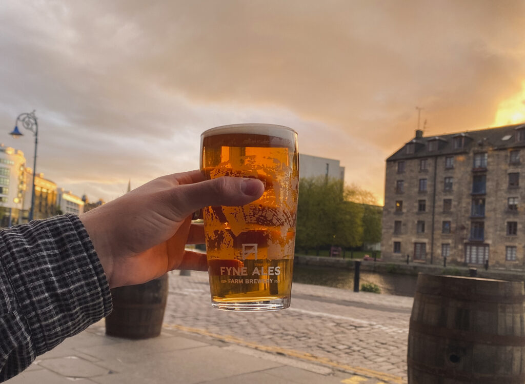 pint of fyne ales scottish beer