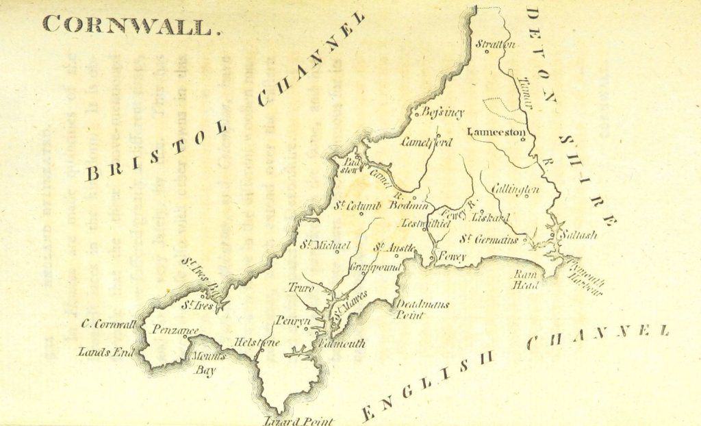 map of cornwall from 1800
