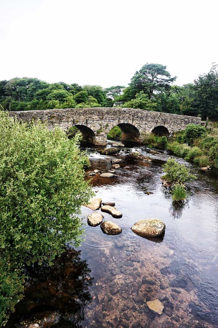 Postbridge Clapper Bridge, Dartmoor, Devon, England