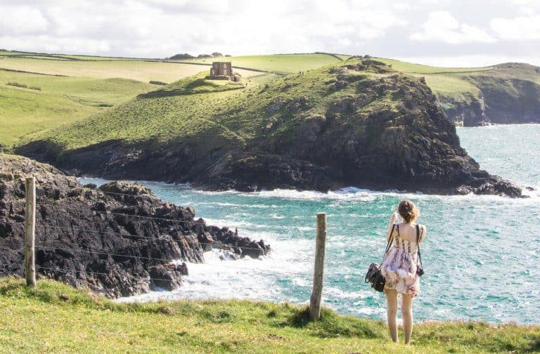 Doyden Castle and Port Quin: Cornish fishing hamlet and Victorian folly, Cornwall, England