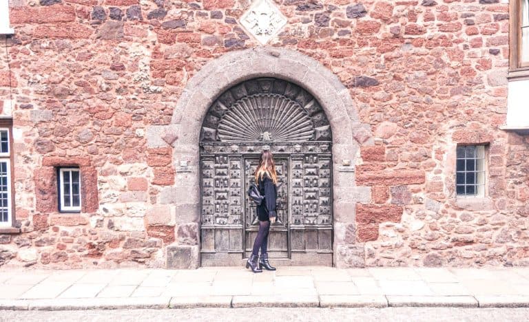 10 Cathedral Close, Exeter, Devon, England: the ancient door which inspired JK Rowling's 'room of requirement door' in Harry Potter