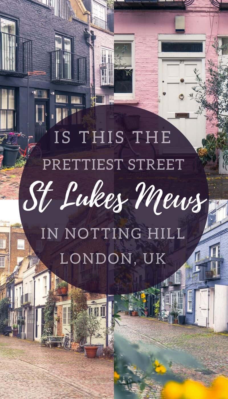 St Lukes Mews: Is this the prettiest street in London, England? Must see London attraction- pretty mews street (also used as a filming location in Love Actually)