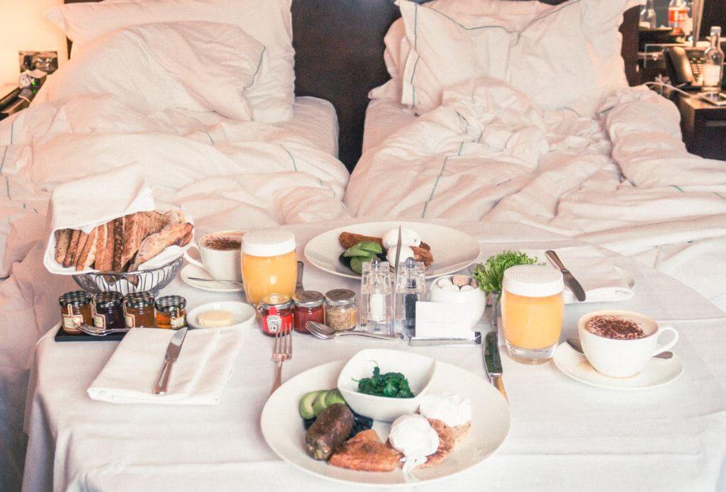 A luxury stay at One Aldwych: five-star hotel in central London, near Covent Garden, England: breakfast in bed