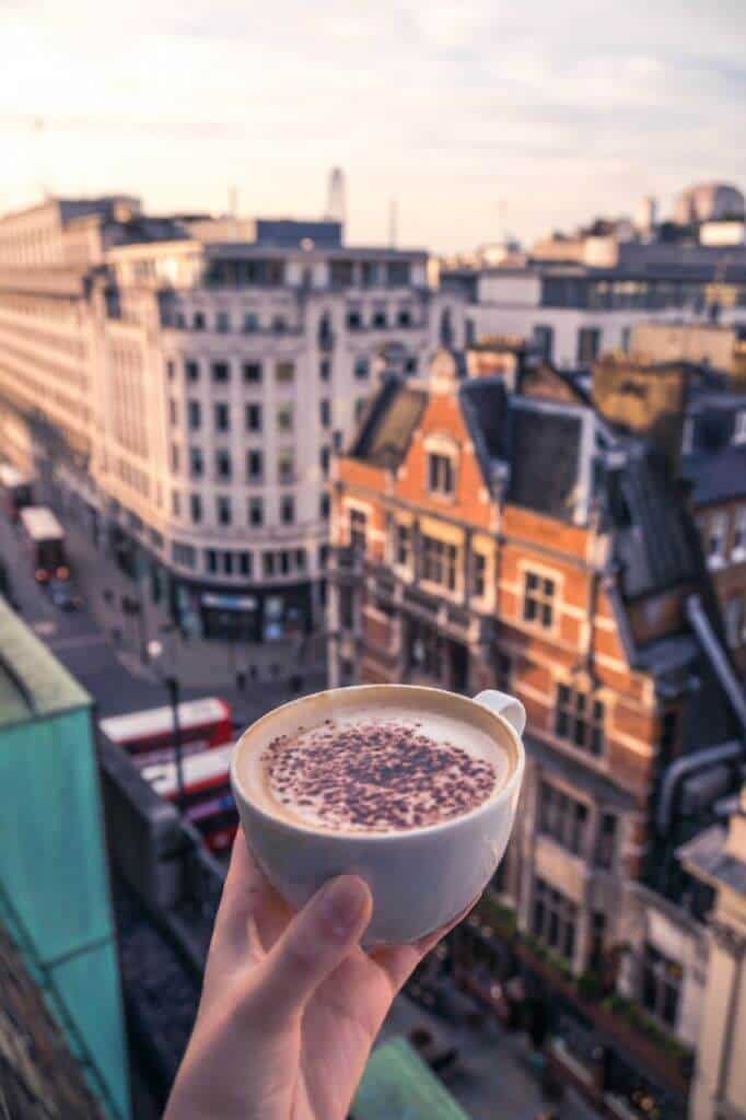 A luxury stay at One Aldwych: five-star hotel in central London, near Covent Garden, England: coffee and the london eye