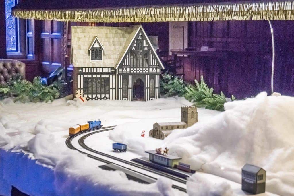 Victorian Christmas at Knightshayes Court, Devon, England: model railway track