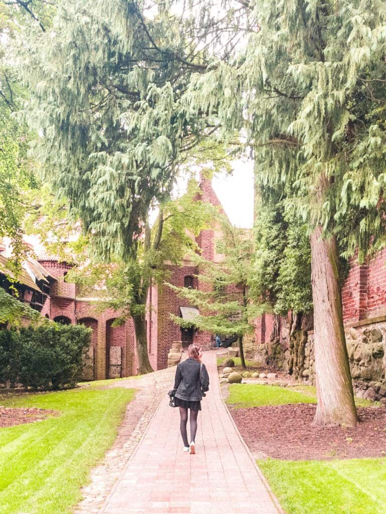 Visiting malbork Castle, the largest and biggest castle in the world, one of the biggest brick buildings in the world, easy day trip from Gdansk, Poland: medieval gardens