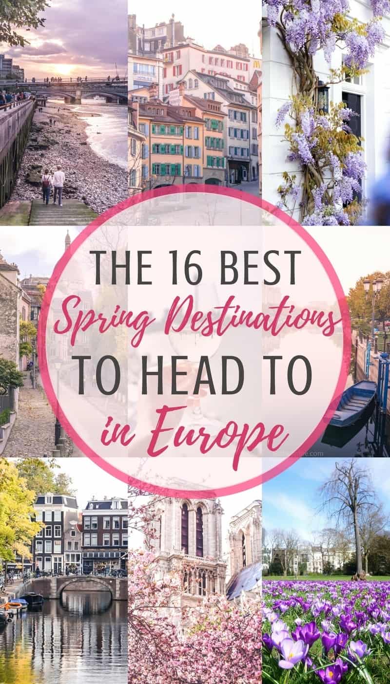 The 16 best spring destinations in Europe. Which cities to visit in the early months of the year. Where to see spring blossom in Europe and which festivals to attend! Cities include Dusseldorf, Dublin, Porto, and Bergamo