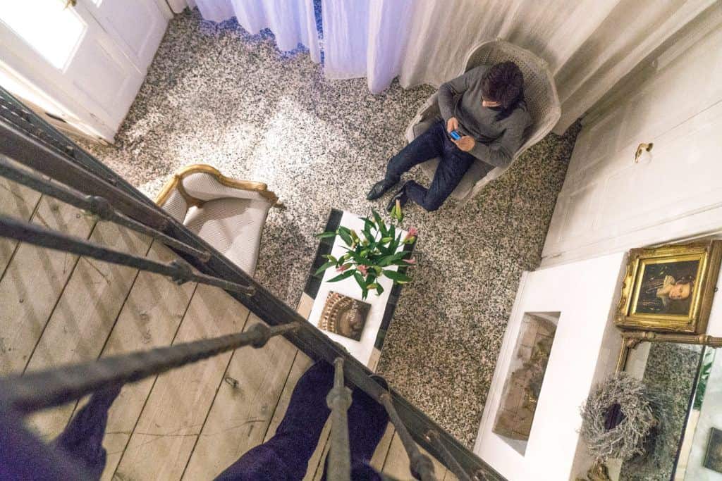 Looking down onto the Mezzanine of Galleria Arnaboldi, Italy
