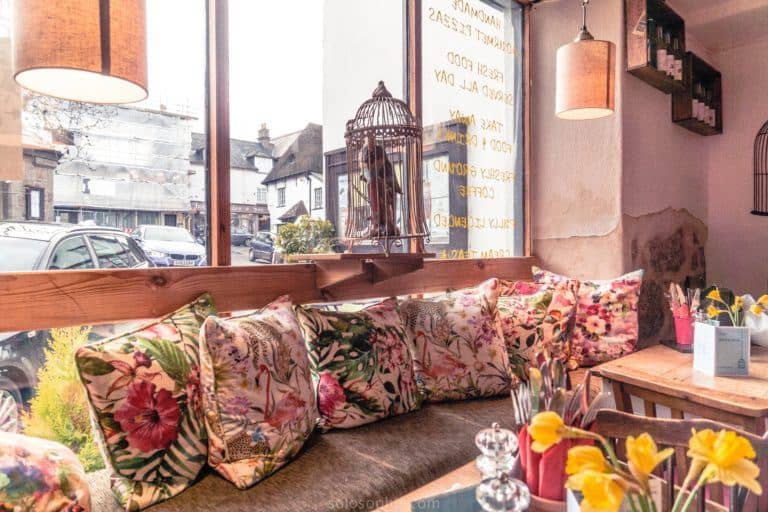 The birdcage Cafe coffee shop review, Chagford, Devon, England: café decor