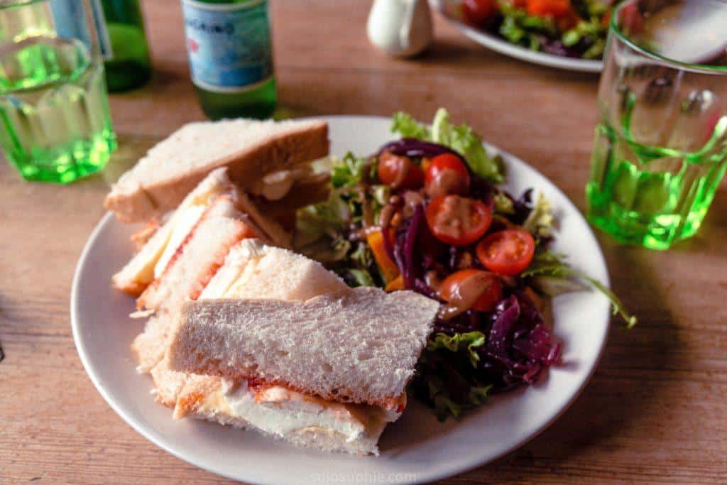 The birdcage Cafe coffee shop review, Chagford, Devon, England: sandwich