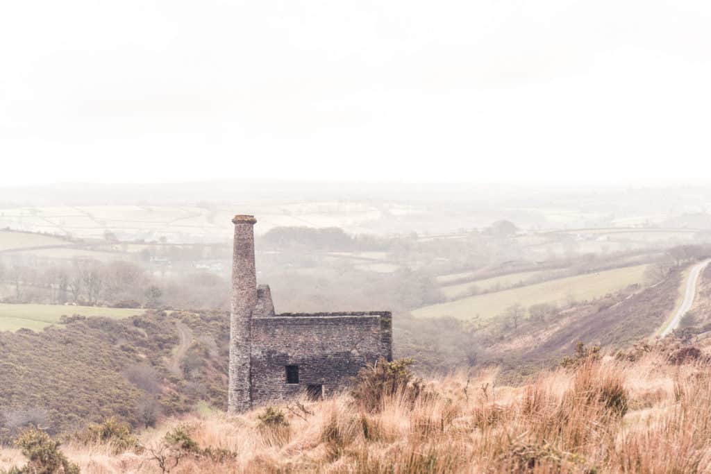 Uncovering Devon's Tin Mining History at Wheal Betsy, a former engine house for lead, silver and copper mining in Dartmoor, Devon, England
