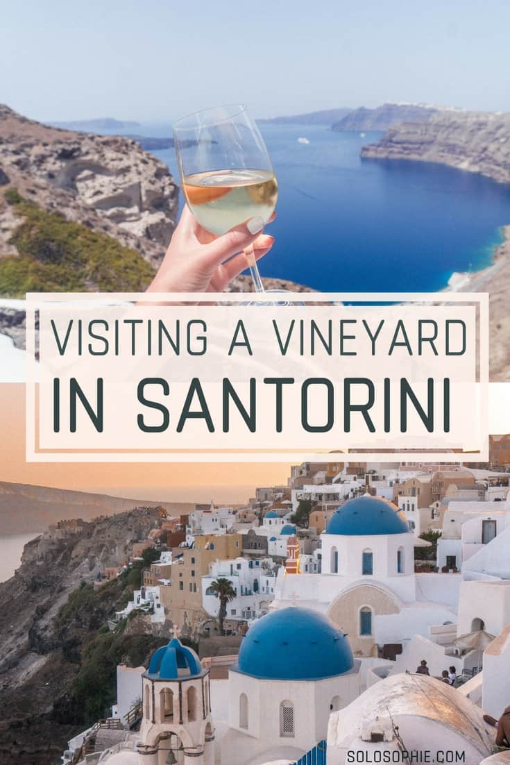 How to visit a vineyard/ wine producer in Santorini, Greece. Venetsanos Winery: taste testing and visiting a wine museum in Santorini, Cyclades Islands, Aegean Sea, Greece
