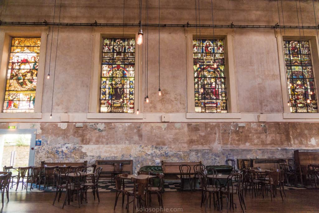 FREUD, Oxford: Cocktails and coffee in a Former 20th-Century Church with Pre-Raphaelite stained glass windows, Oxford, England
