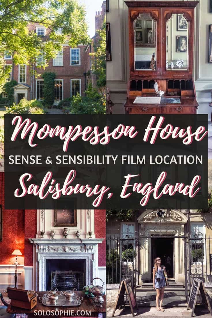 Mompesson House: A Queen Anne townhouse from the 18th century which was used to Film the 1995 Sense & Sensibility, Historic National Trust House in Salisbury, England