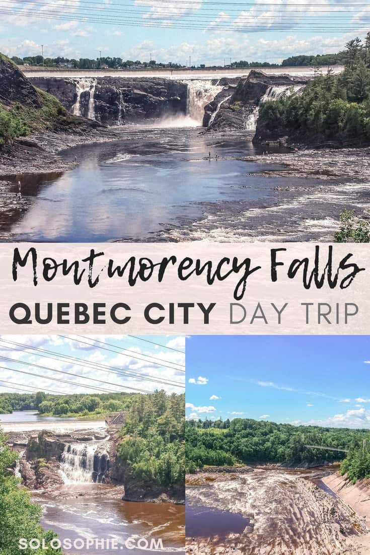 Montmorency Falls: An Easy Day Trip from downtown Quebec City. Quebec, Canada. Located in the Parc de la Chute-Montmorency park, the falls can be visited year-round and are home to lots of adventure activities.