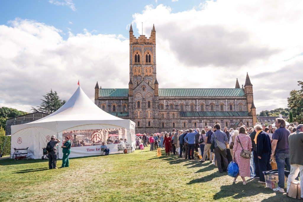 tent and buckfast abbey: Behind the Scenes of Antiques Roadshow at Buckfast Abbey