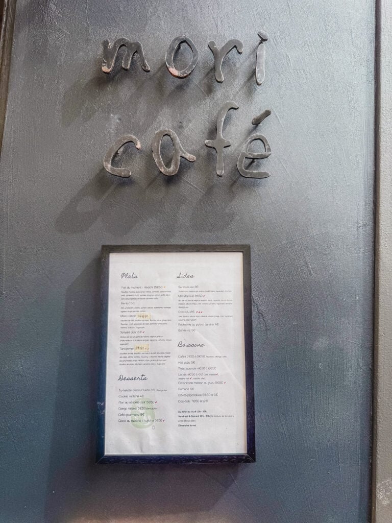 mori cafe menu