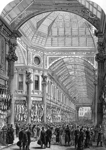 Leadenhall Market print from 1881