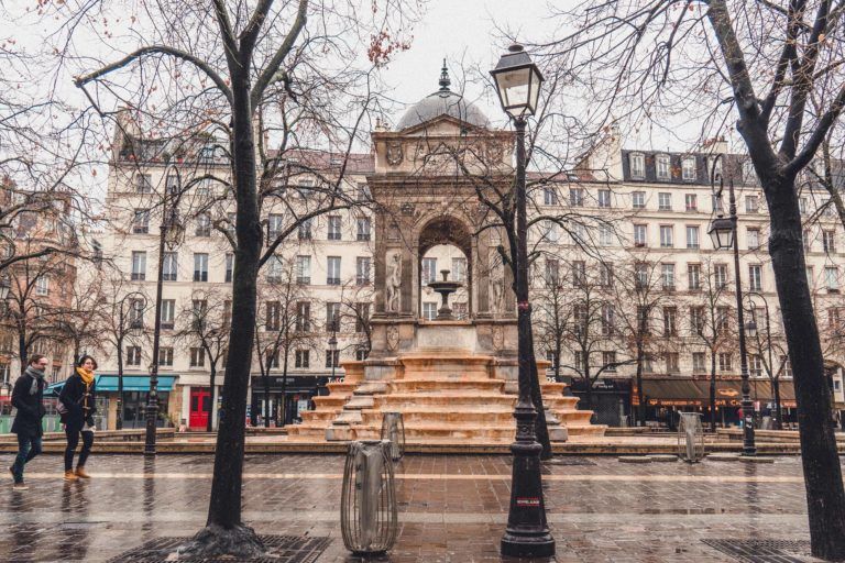 Fontaine des Innocents & Cimetière des Innocents in the 1st arrondissement of Paris, France