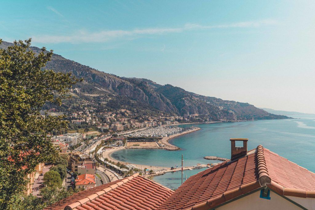 View from the Old Chateau Cemetery in Menton, South of France