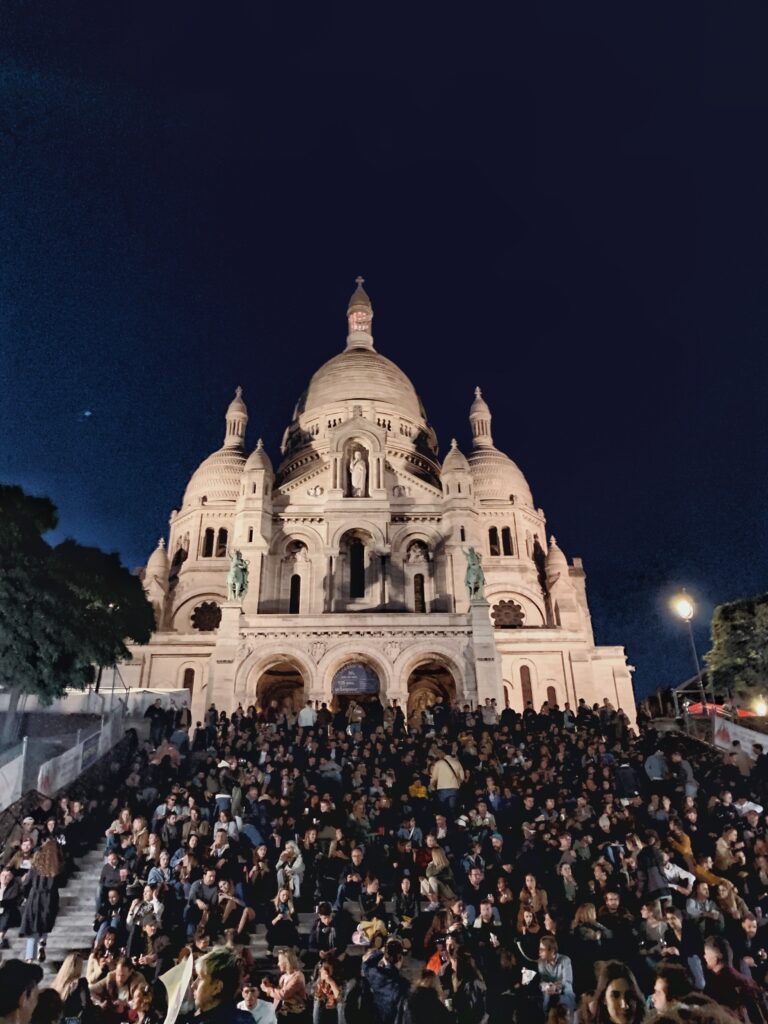 montmartre grape harvest festival at night