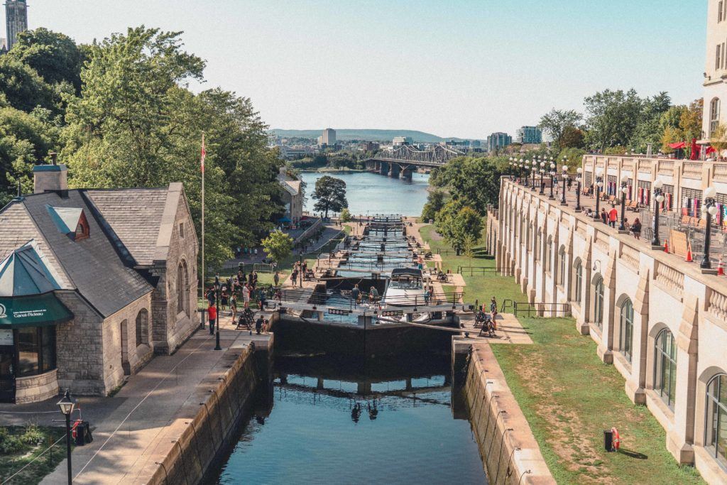 Rideau Canal view from near parliament hill in Ottawa, Canada