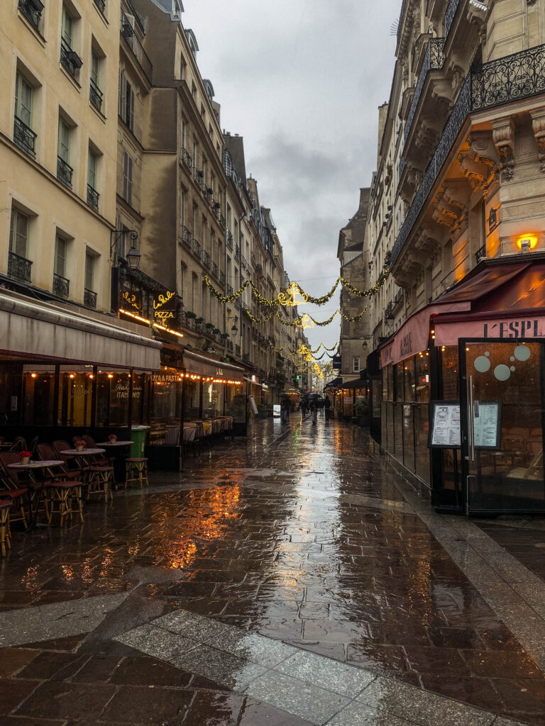 rainy street in Paris