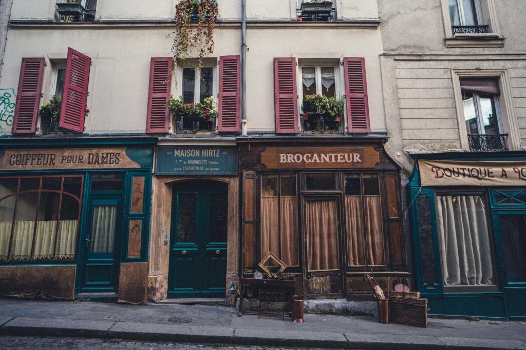 Two Little Streets Dressed up like 1940s Montmartre: Rue Androuet and Rue Berthe, 18th arrondissement, Paris, France