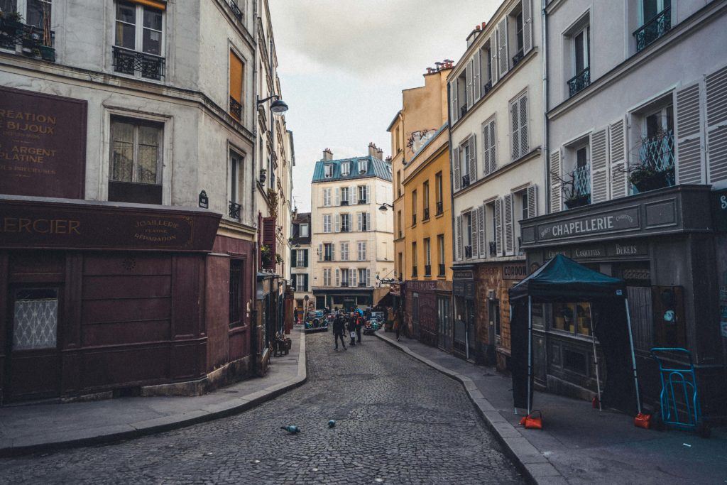 Two Little Streets Dressed up like 1940s Montmartre: Rue Androuet and Rue Berthe, 18th arrondissement, Paris, France