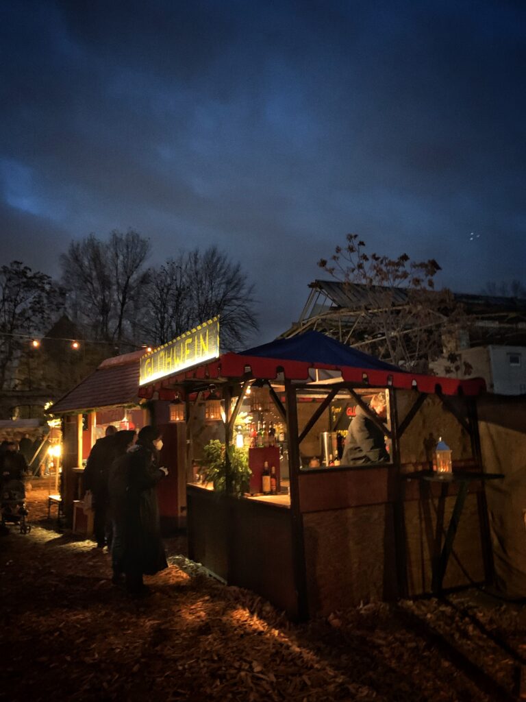 medieval christmas market in berlin gluhwein stand