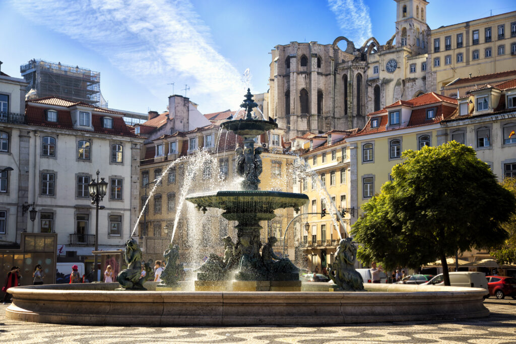 rossio square in lisbon