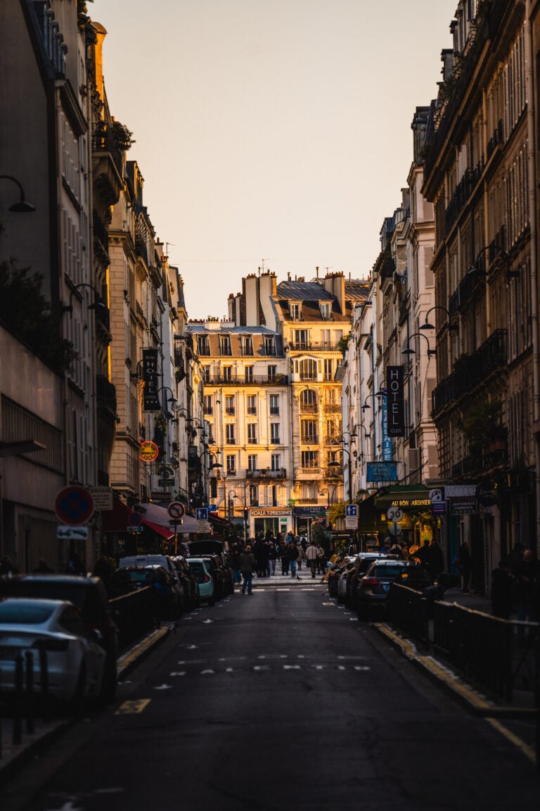 sunset in street in 7th arrondissement