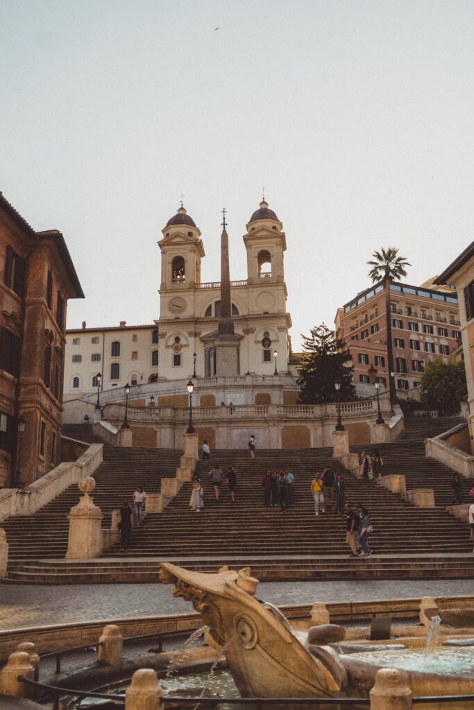 spanish steps at sunrise
