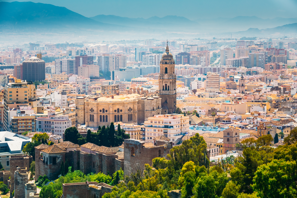Cityscape aerial view of Malaga