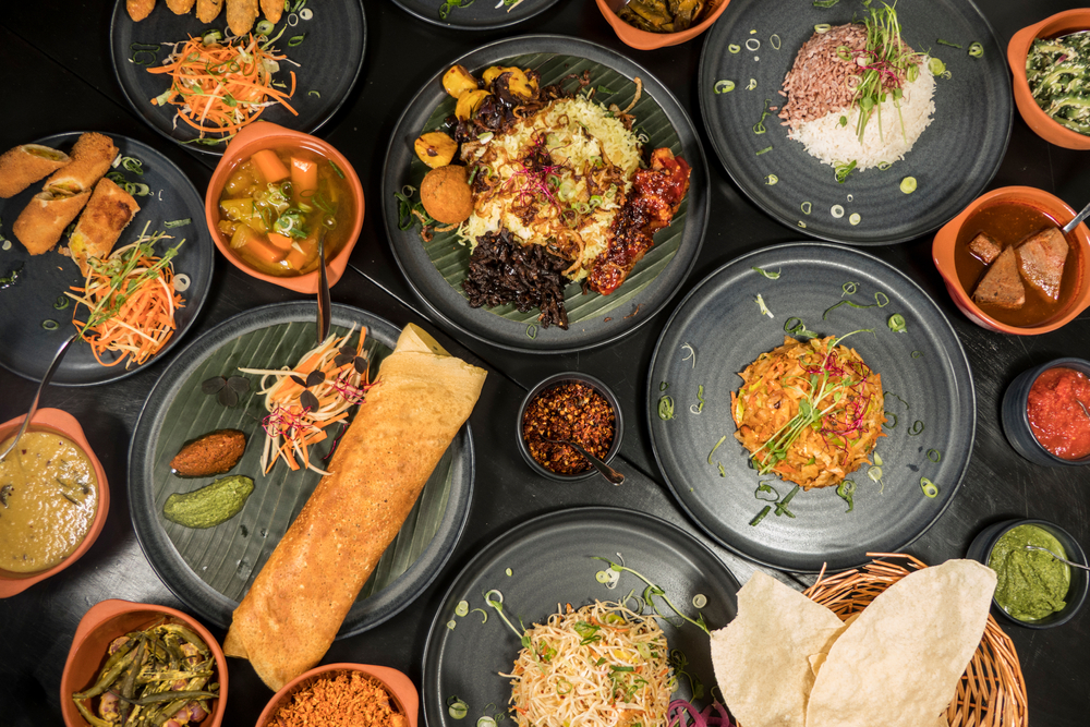An assortment of Sri Lankan dishes