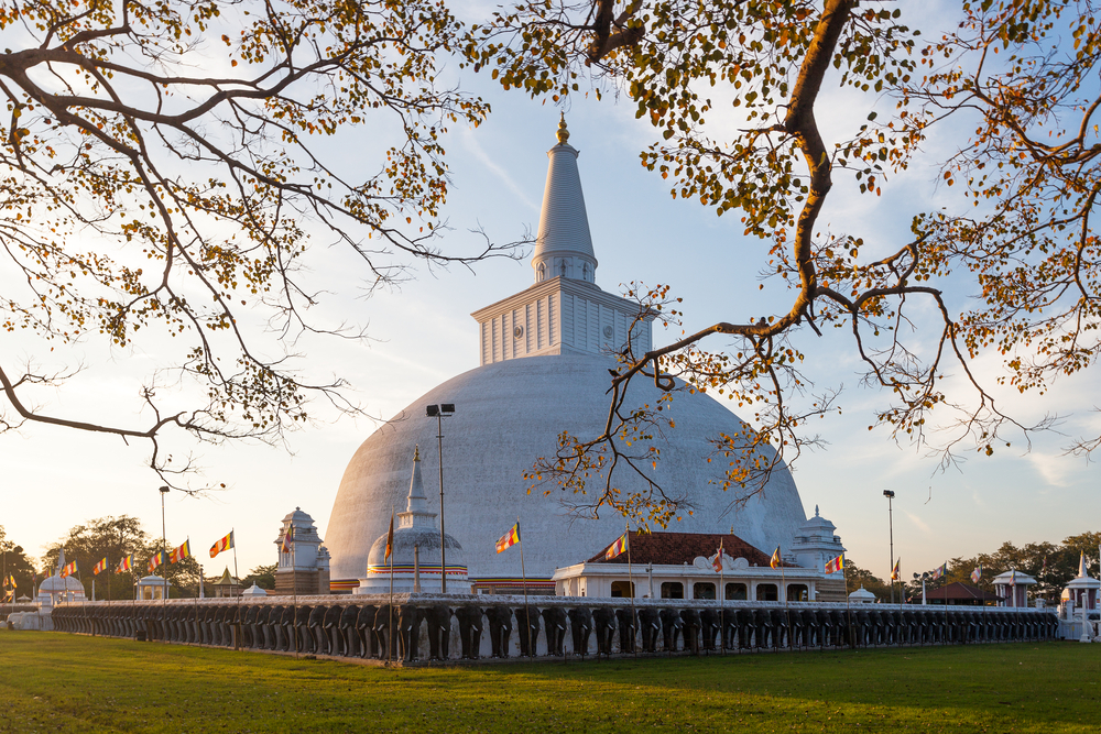 Mahatupa big Dagoba in Anuradhapura at sunset