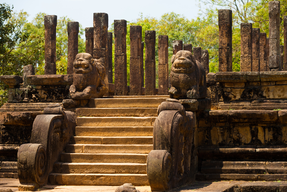 part of the ruins of the ancient kingdom capitol in Polonnaruwa