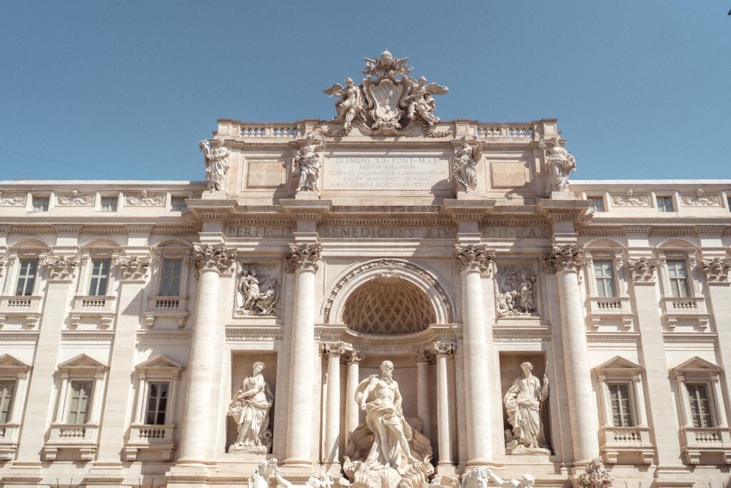 trevi fountain sunlight