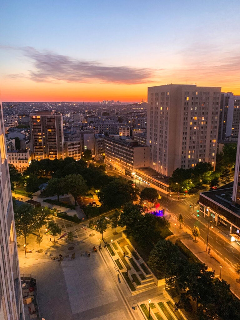 sunset in the 19th arrondissement