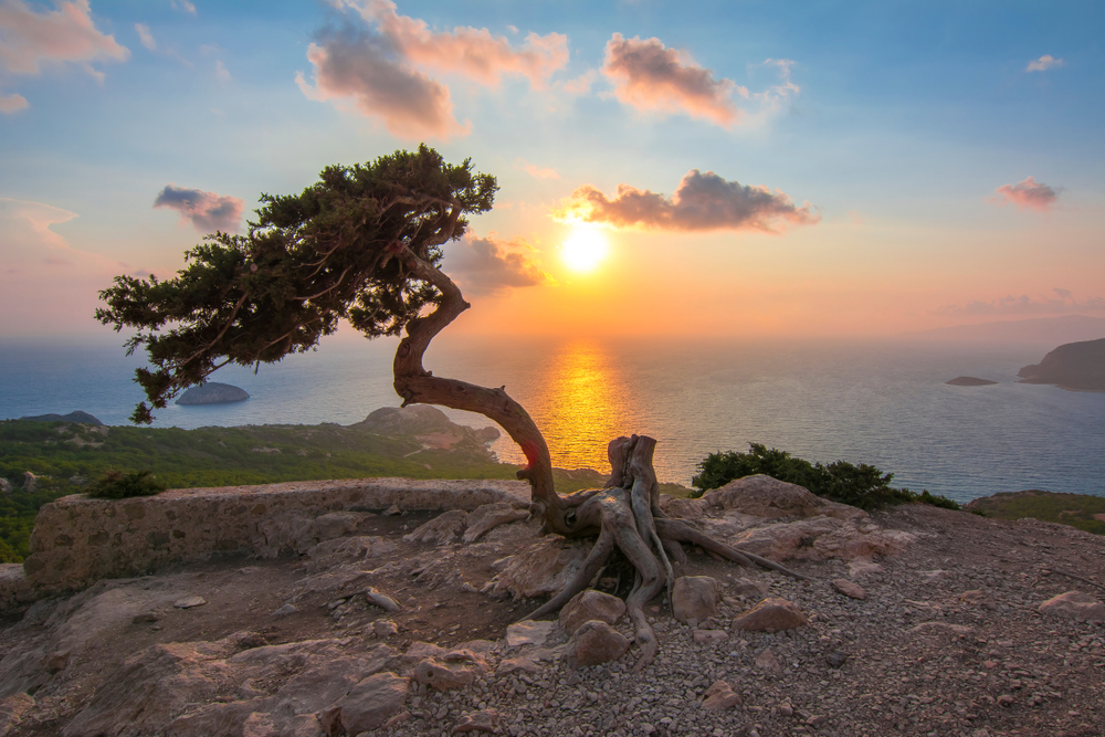 Sunset on Rhodes island