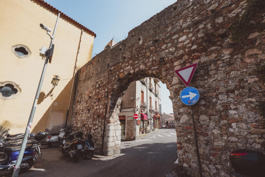 historic gate taormina