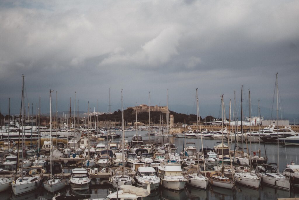 boats in antibes harbour