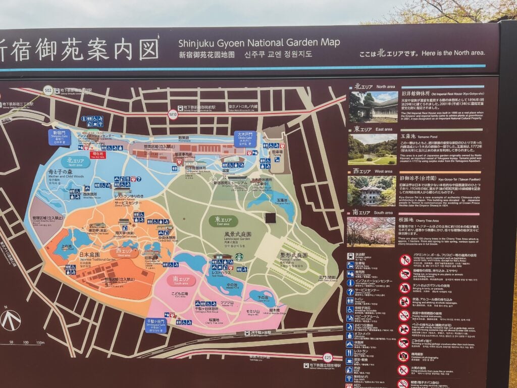 map of shinjuku gyoen
